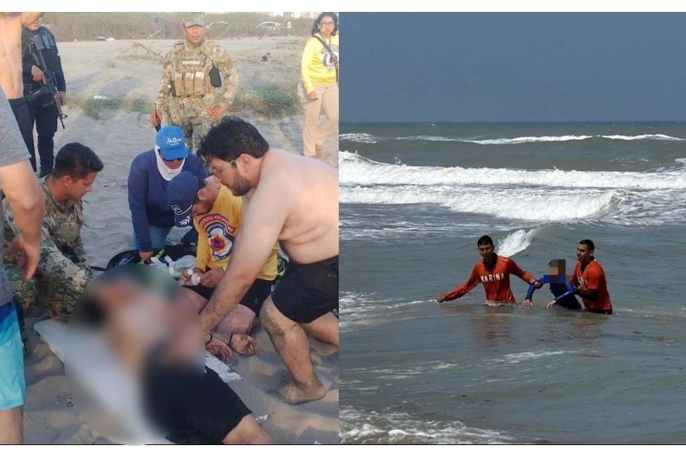 Semar rescata a un joven y un menor en playas de Sinaloa y Veracruz