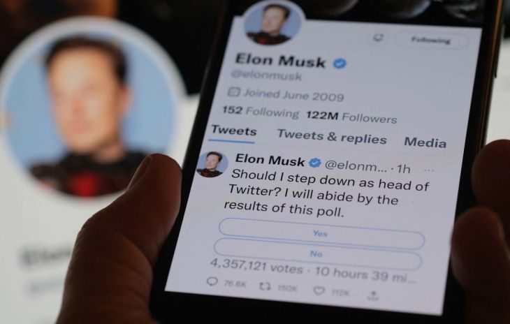 Users vote in survey for the departure of Musk on Twitter