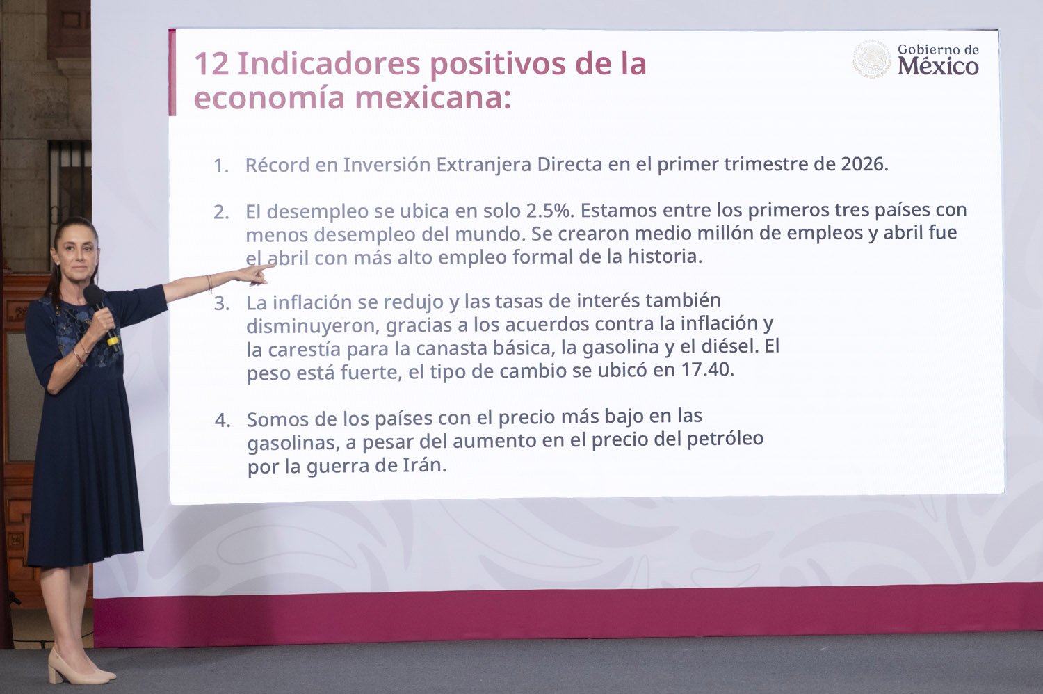 Sheinbaum destaca fortaleza económica de México con 12 indicadores clave