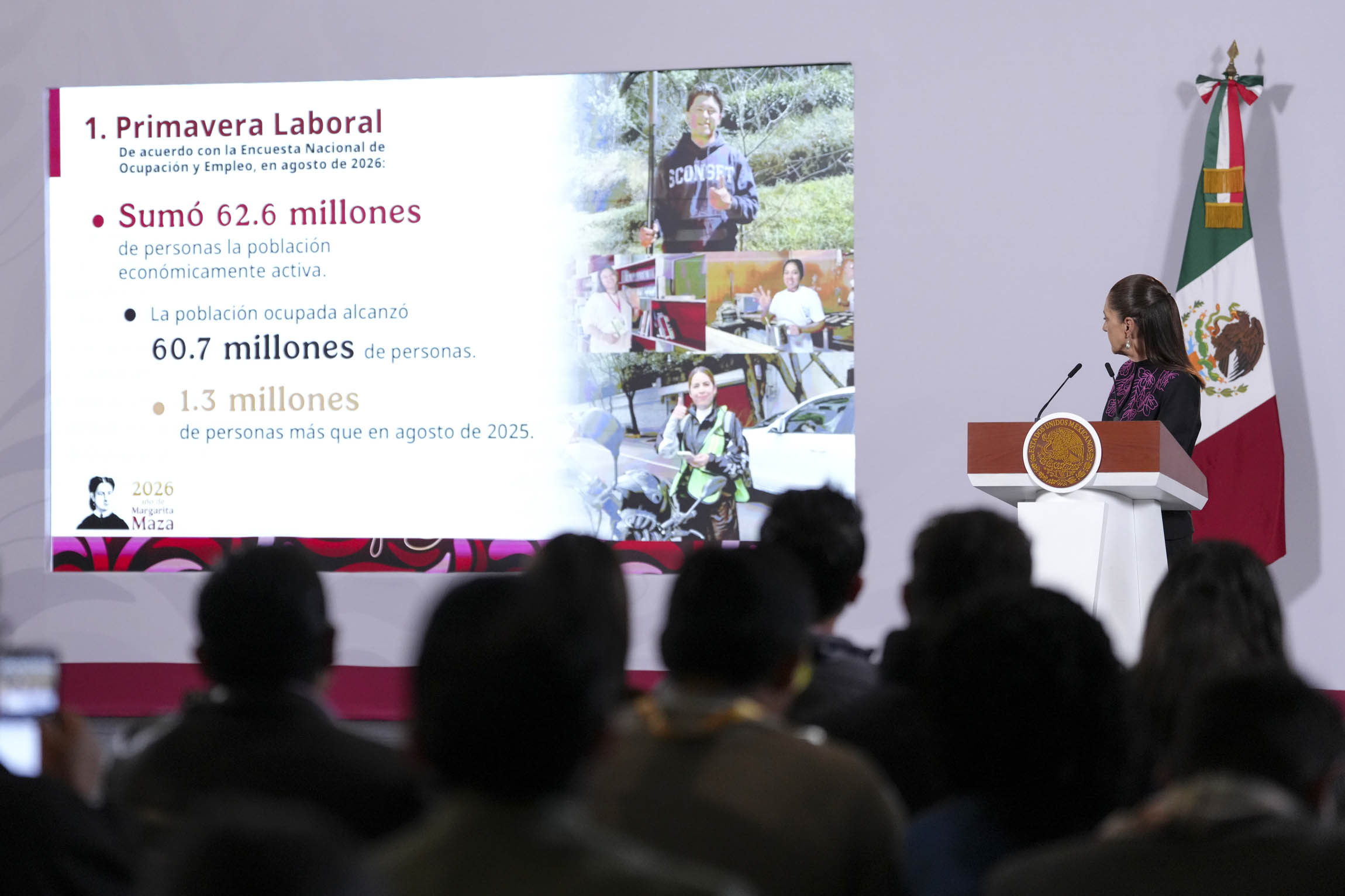 Entre agosto 2025 y agosto 2026, 1.3 millones de personas obtuvieron un empleo: Sheinbaum