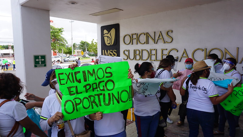 Docentes de guardería de Campeche en paro laboral por atrasos en pagos; dirección culpa a IMSS