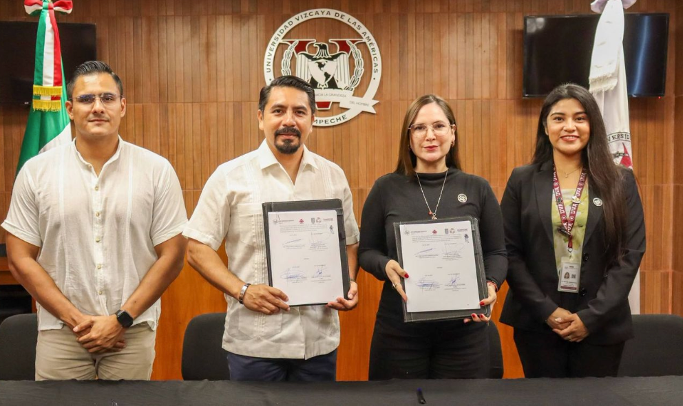 Campeche: Firman IEEA y la Universidad Vizcaya de las Américas convenio para mayor alfabetización 
