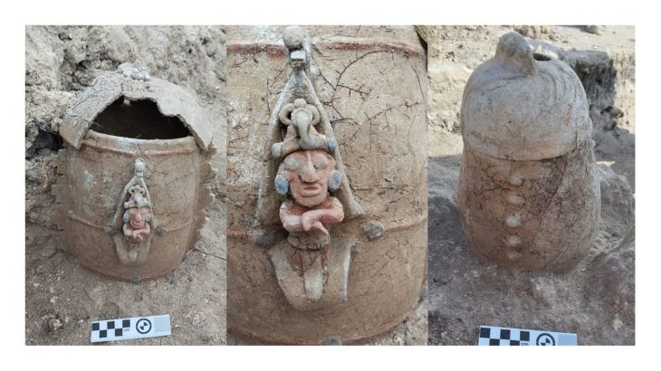 Hallan urna funeraria con imagen del Dios del Maíz en el Tramo 7 del Tren Maya