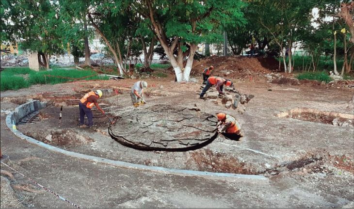 Trabajadores de CFE descubren una representación de Coyolxauhqui en La Plancha