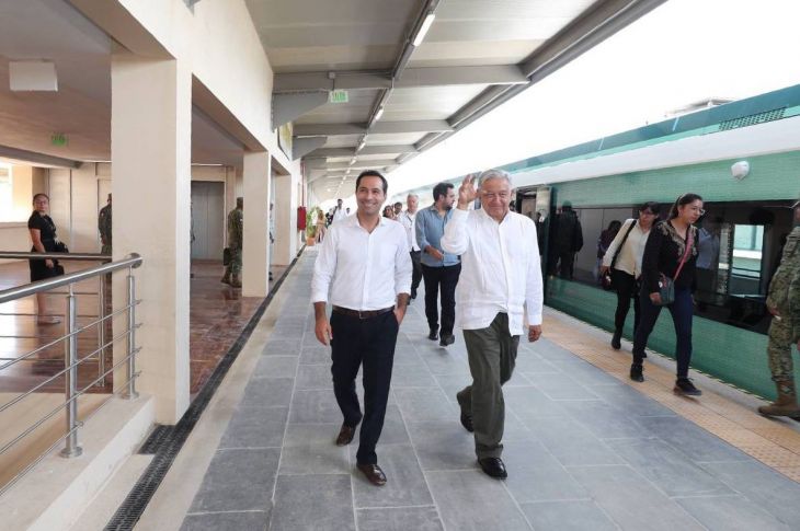 Tren Maya realiza nuevo recorrido de Valladolid a Teya; supervisan AMLO y Mauricio Vila