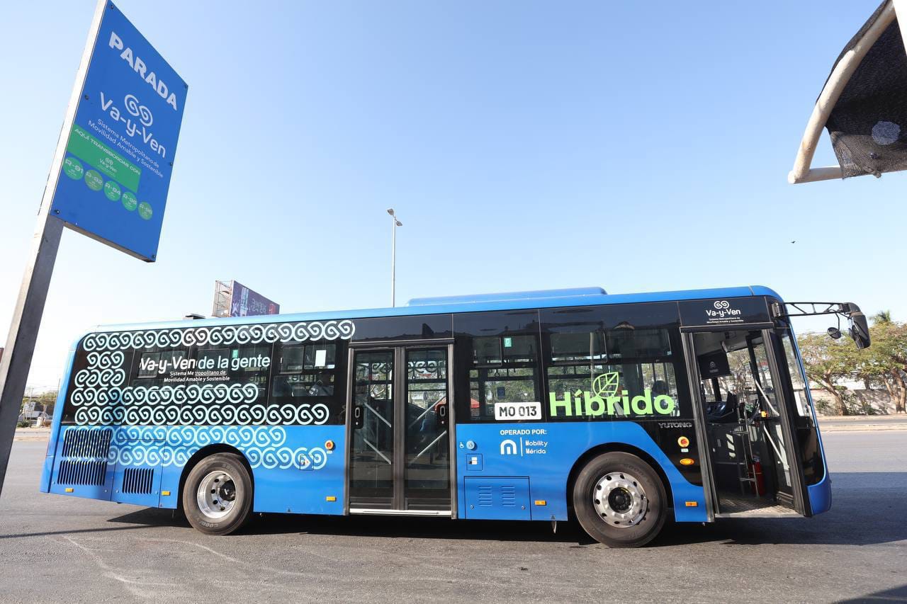 Ruta Centro-Animaya–Bicentenario ya opera con los primeros modelos de autobuses híbridos en Mérida