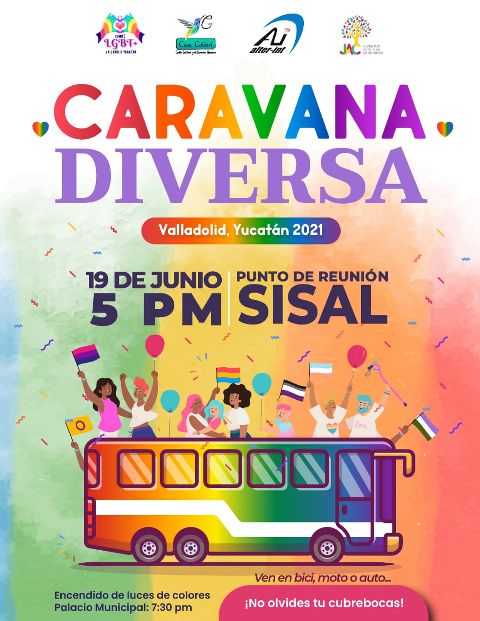 Preparan Caravana Diversa para conmemorar el mes del orgullo en Valladolid