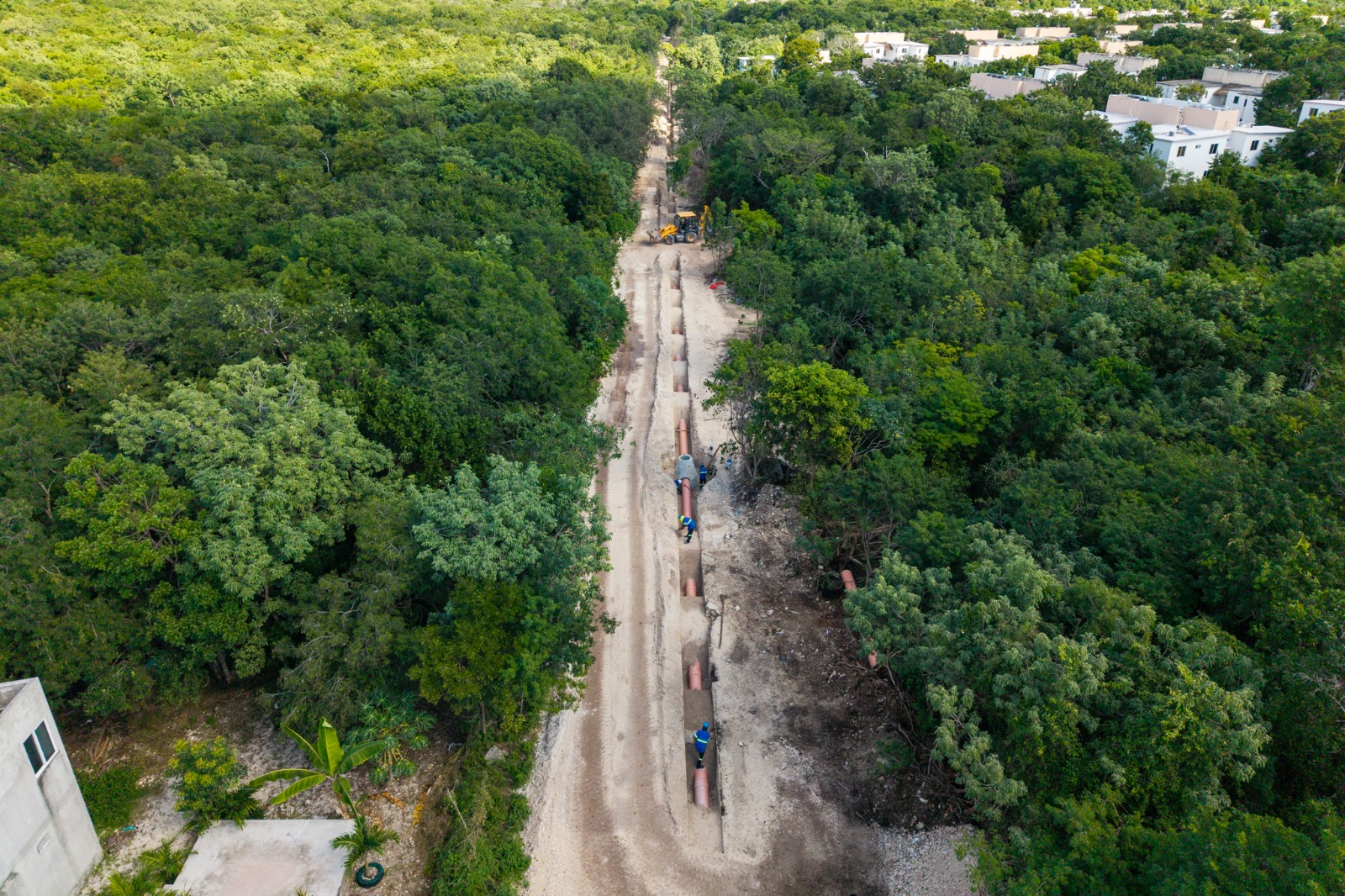 Aguakan avanza en la fase 3 del proyecto de alcantarillado Zetina Gasca en Puerto Morelos
