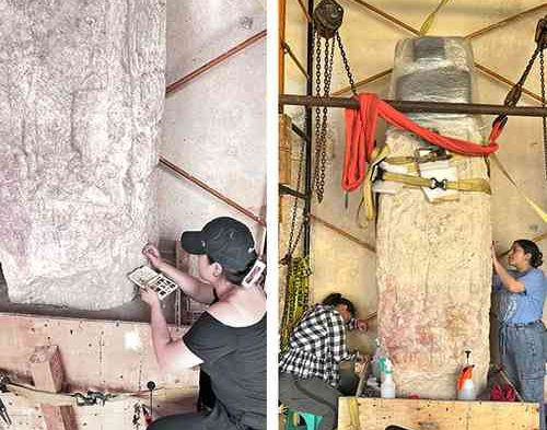Estela de El Palmar regresa al Baluarte de la Soledad en Campeche