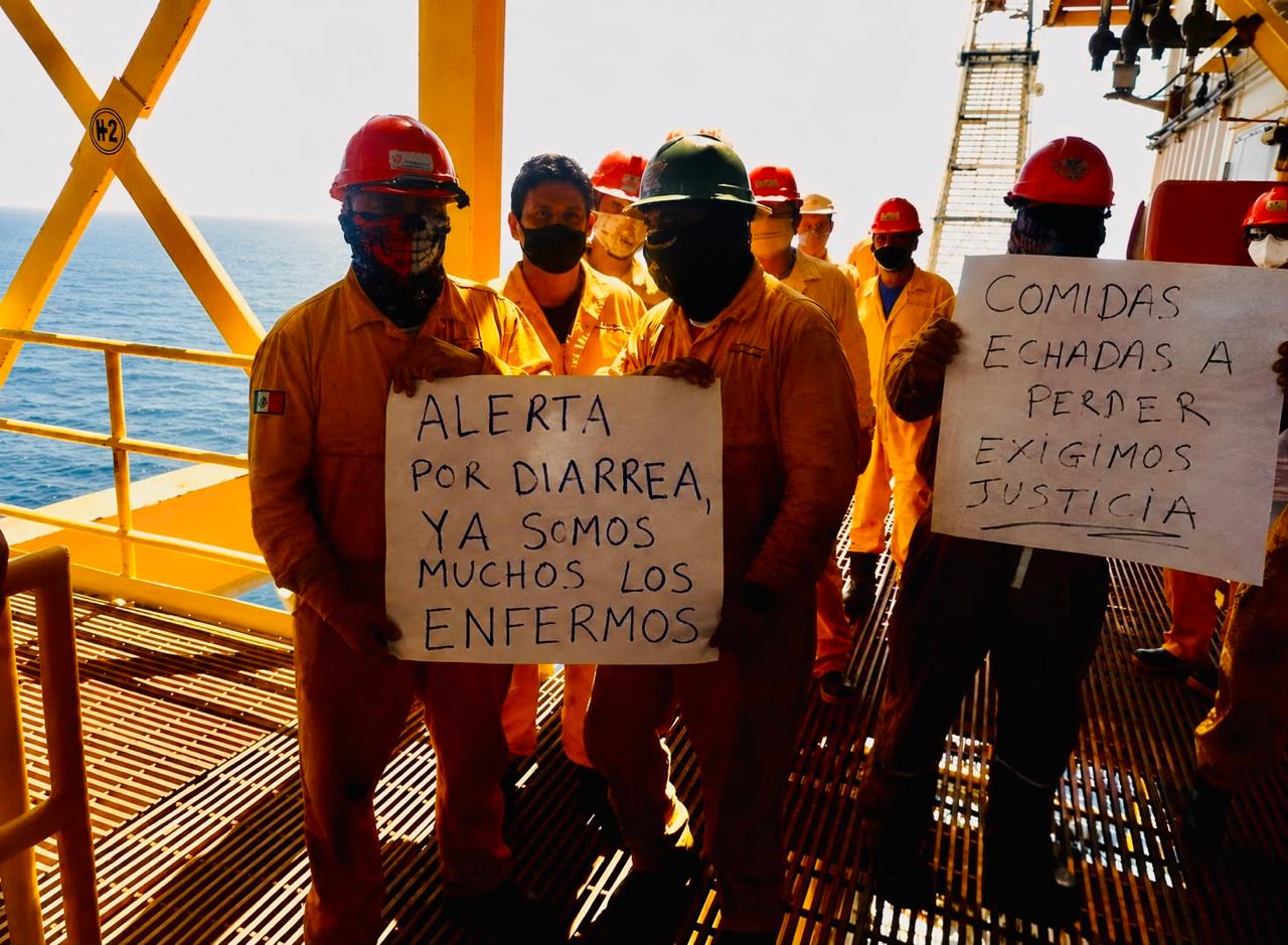 Sonda de Campeche: Obreros de la plataforma Zaap Charly protestan por malos alimentos