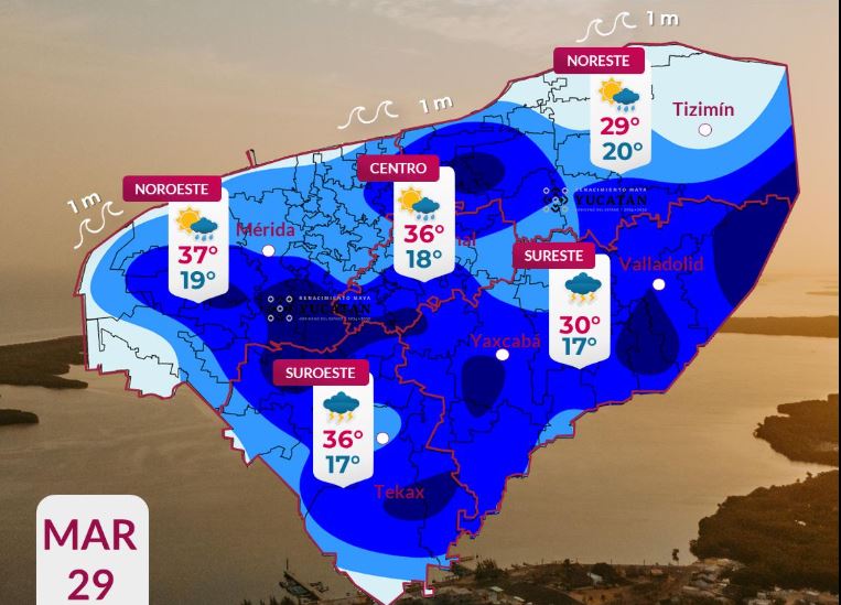 Pronóstico del tiempo: Así será el clima en Yucatán este domingo 29 de marzo