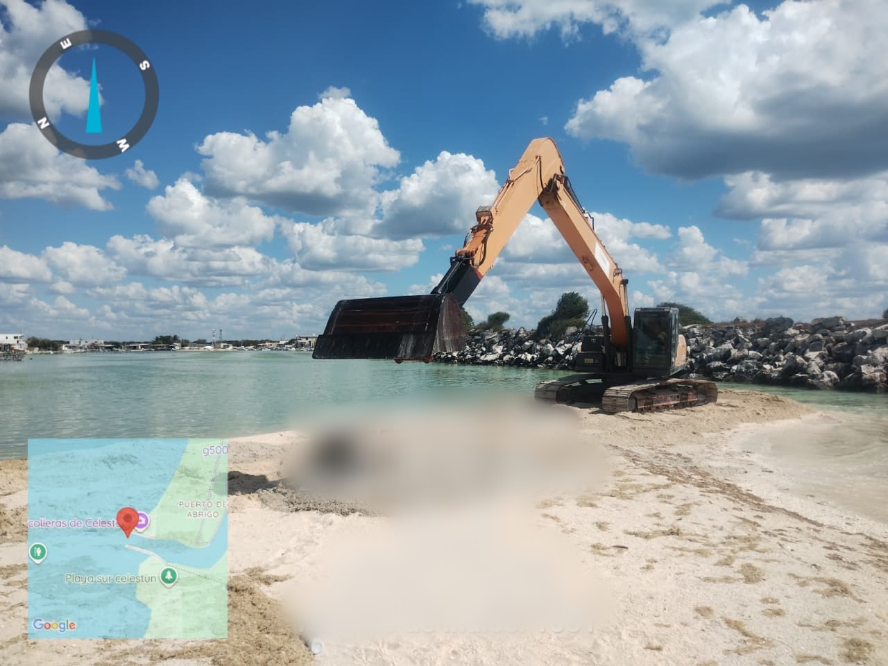 Secretaría de Marina realiza dragado de emergencia en Celestún, Yucatán 