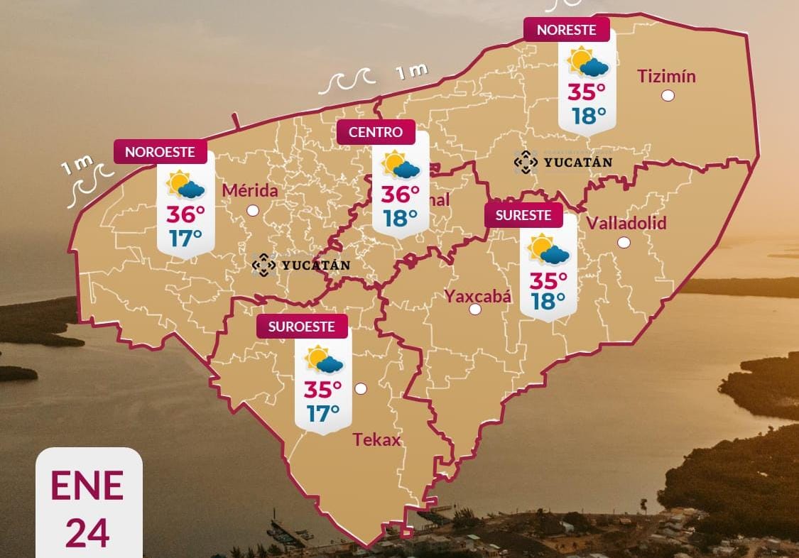 Pronóstico del tiempo: Así será el clima en Yucatán este sábado 24 de enero 