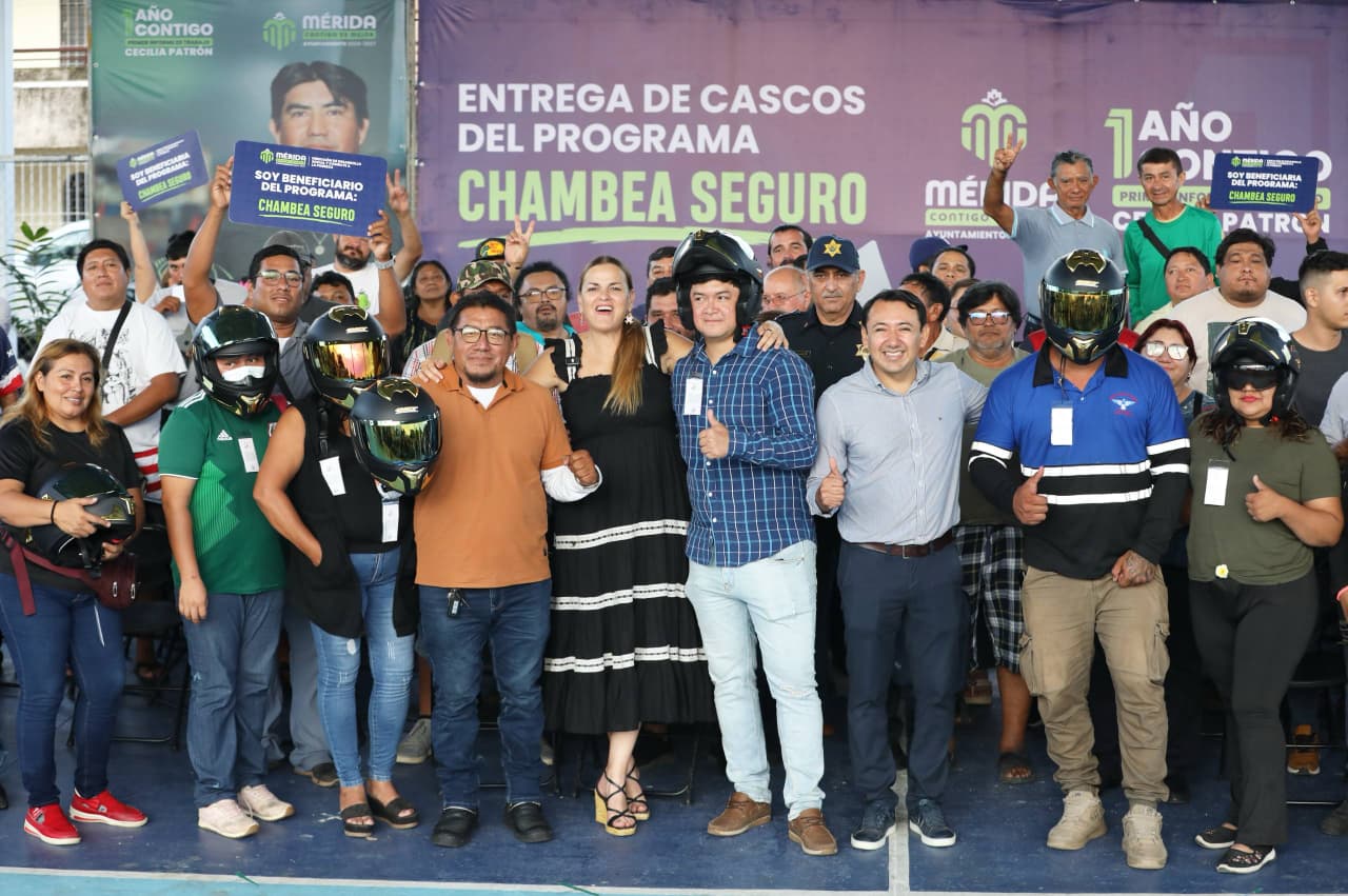Mérida: Beneficiarán con 200 cascos a trabajadores que utilizan la motocicleta como herramienta diaria