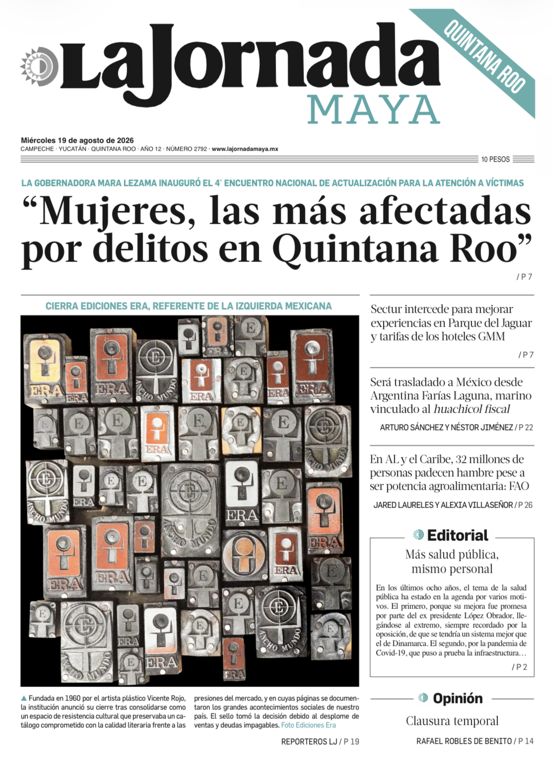 Edición impresa Quintana Roo