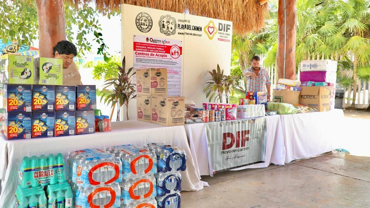 DIF Playa del Carmen habilita centros de acopio en apoyo a familias afectadas por lluvias en la Huasteca