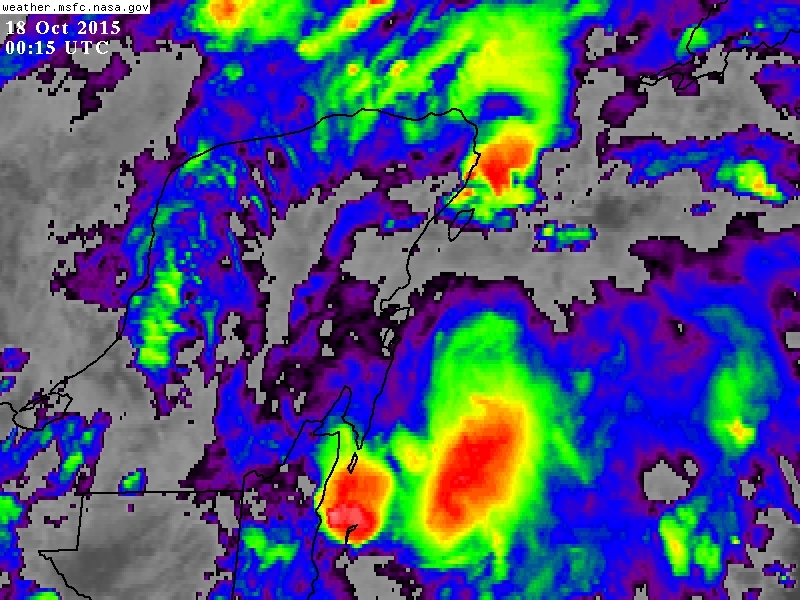 Probabilidad de lluvias fuertes a muy fuertes