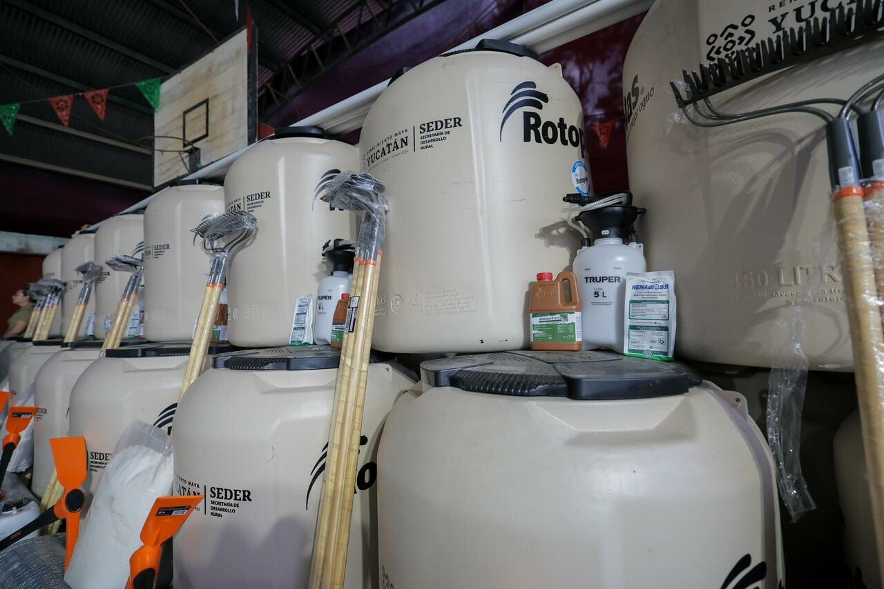 Díaz Mena entrega apoyos para huertos de traspatio en Tixméhuac, Yucatán