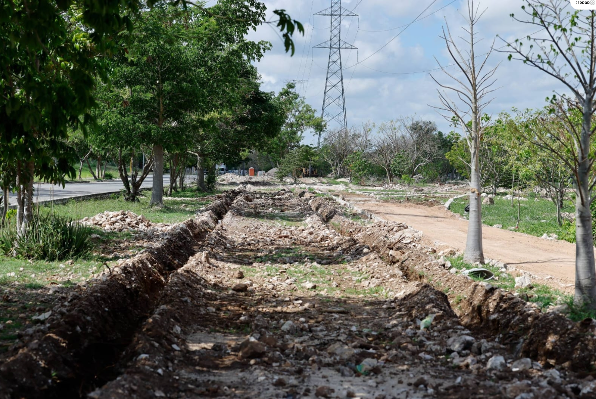 Cecilia Patrón supervisa la construcción del primer corredor verde de Ciudad Caucel, Mérida