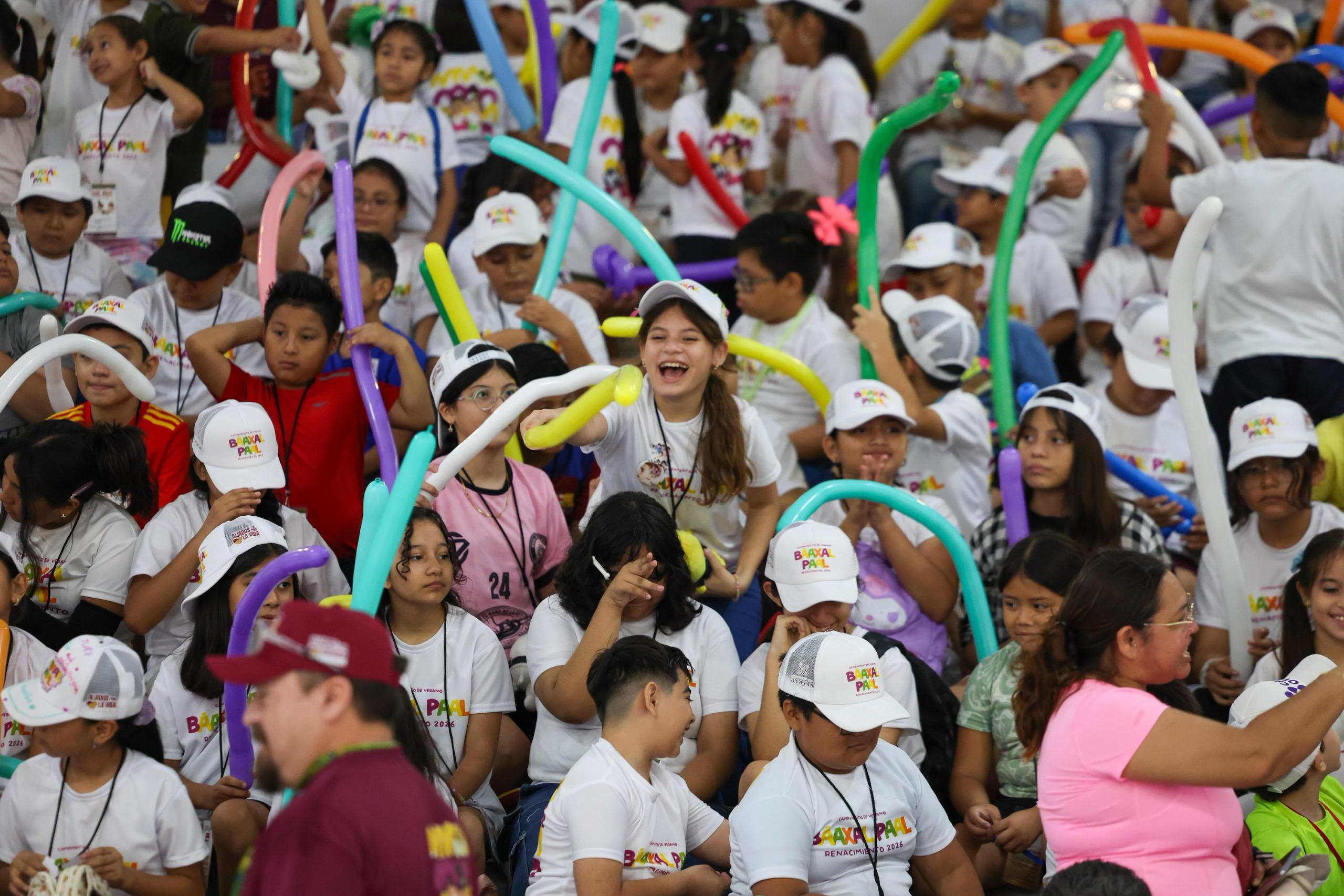 Arranca el Campamento de Verano Báaxal Paal con 5 mil 450 niñas y niños