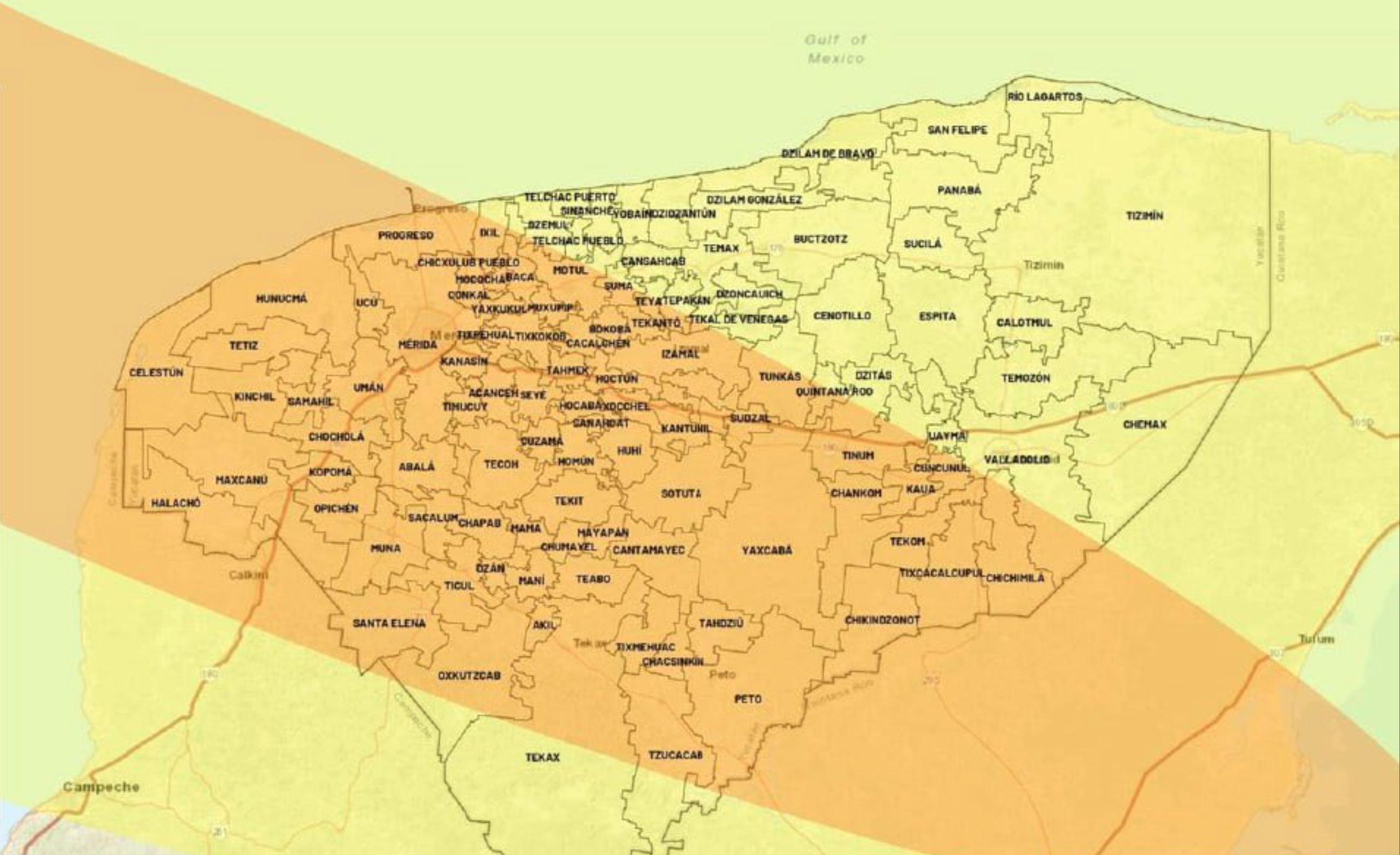 Municipios del noreste y sureste, los primeros en recibir el impacto de ‘Beryl’ en Yucatán