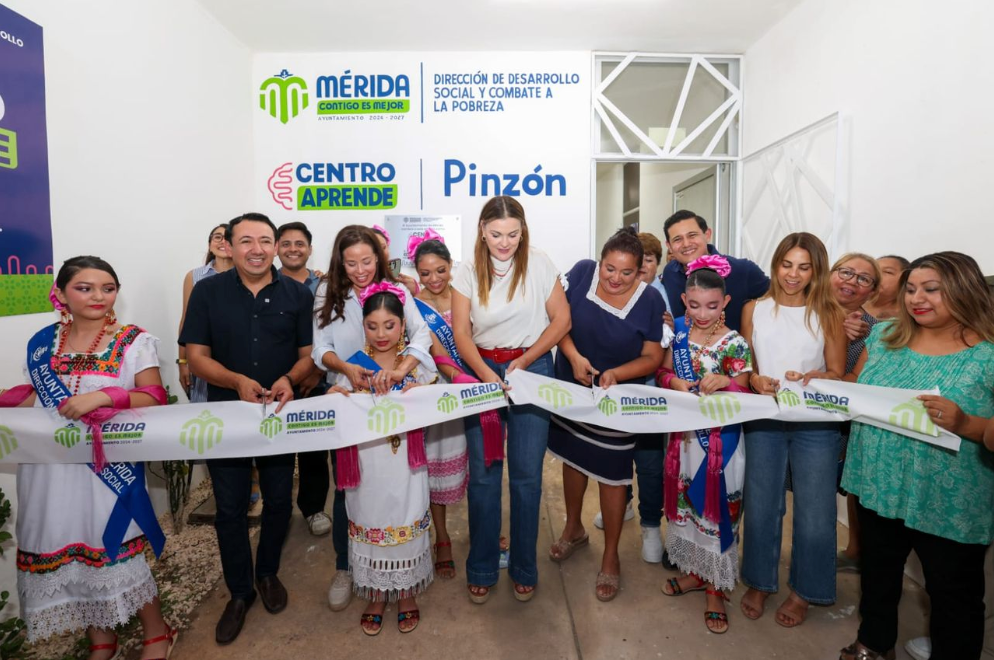 Cecilia Patrón inaugura nuevo Centro Aprende en la colonia Pinzón II de Mérida