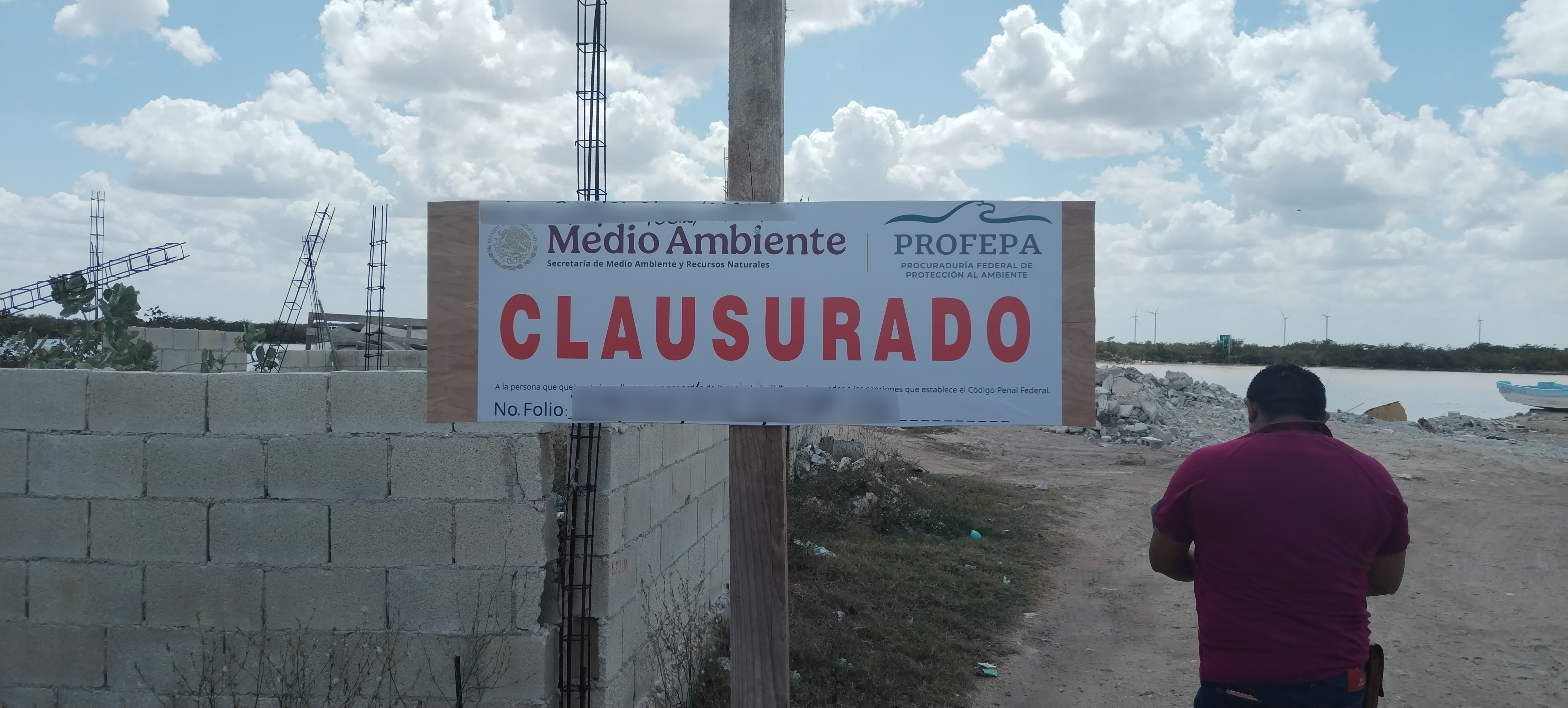 Profepa clausura obras en Chicxulub por relleno de humedal y desmonte de manglar 