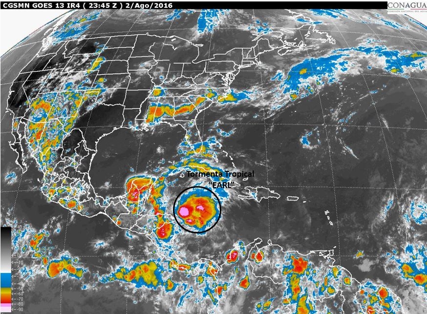 A 675 km al este-sureste de Chetumal