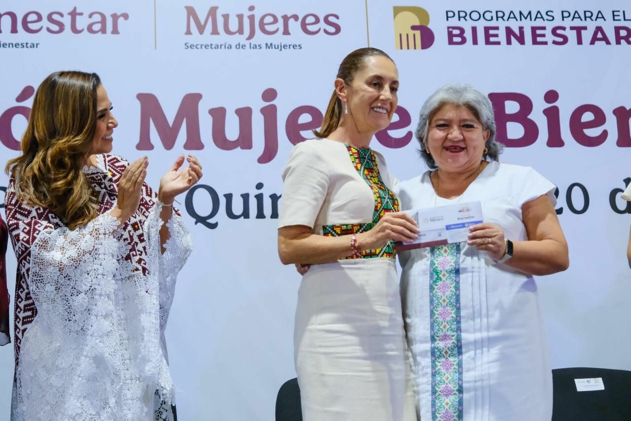 Sheinbaum encabeza la Asamblea Mujeres Bienestar en la zona maya de QRoo