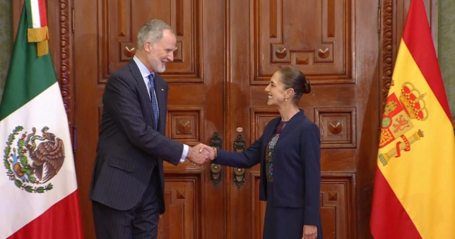 Claudia Sheinbaum recibe al rey Felipe VI de España en Palacio Nacional