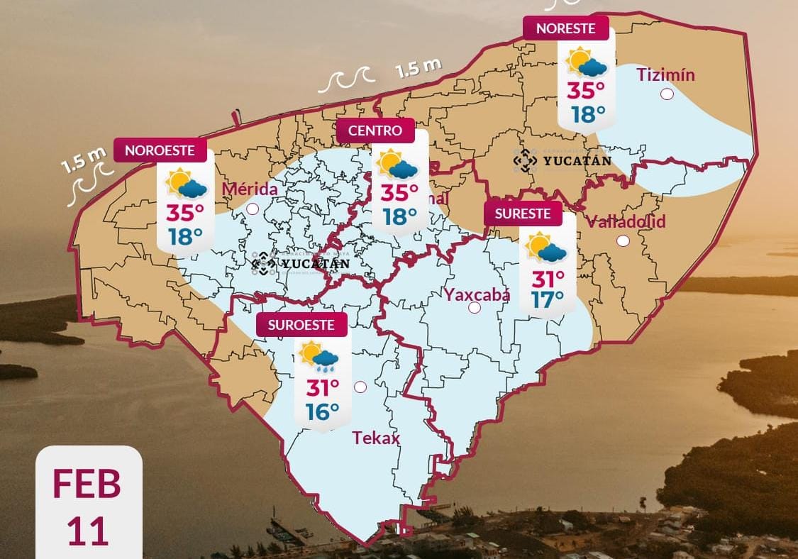 Pronóstico del tiempo: Así será el clima en Yucatán este miércoles 11 de febrero 