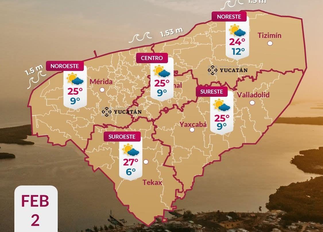 Pronóstico del tiempo: Así será el clima en Yucatán este lunes 2 de febrero