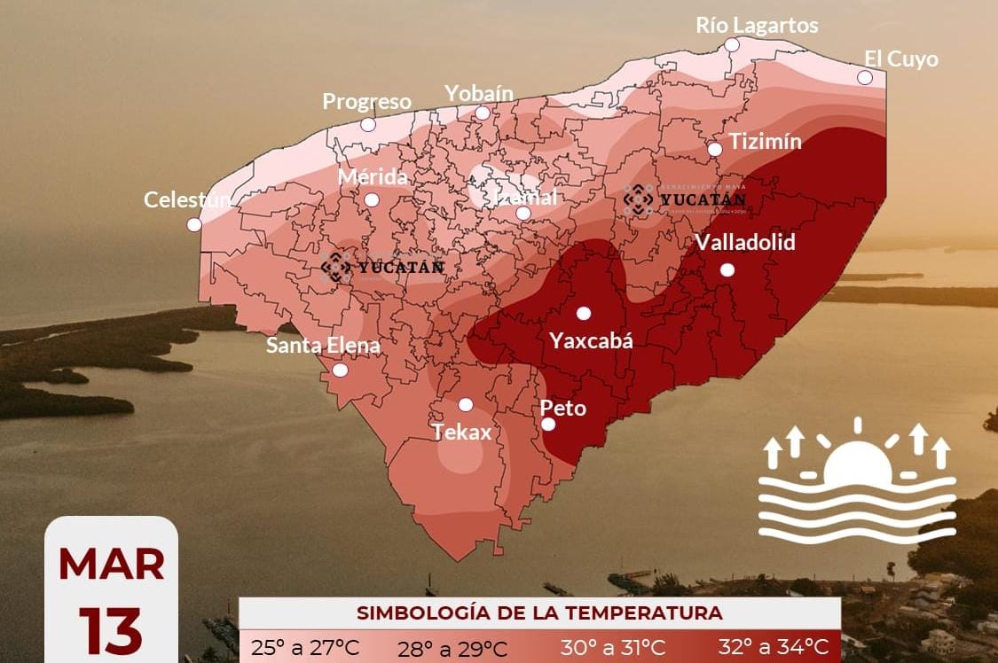 Pronóstico del tiempo: Así será el clima en Yucatán este viernes 13 de marzo