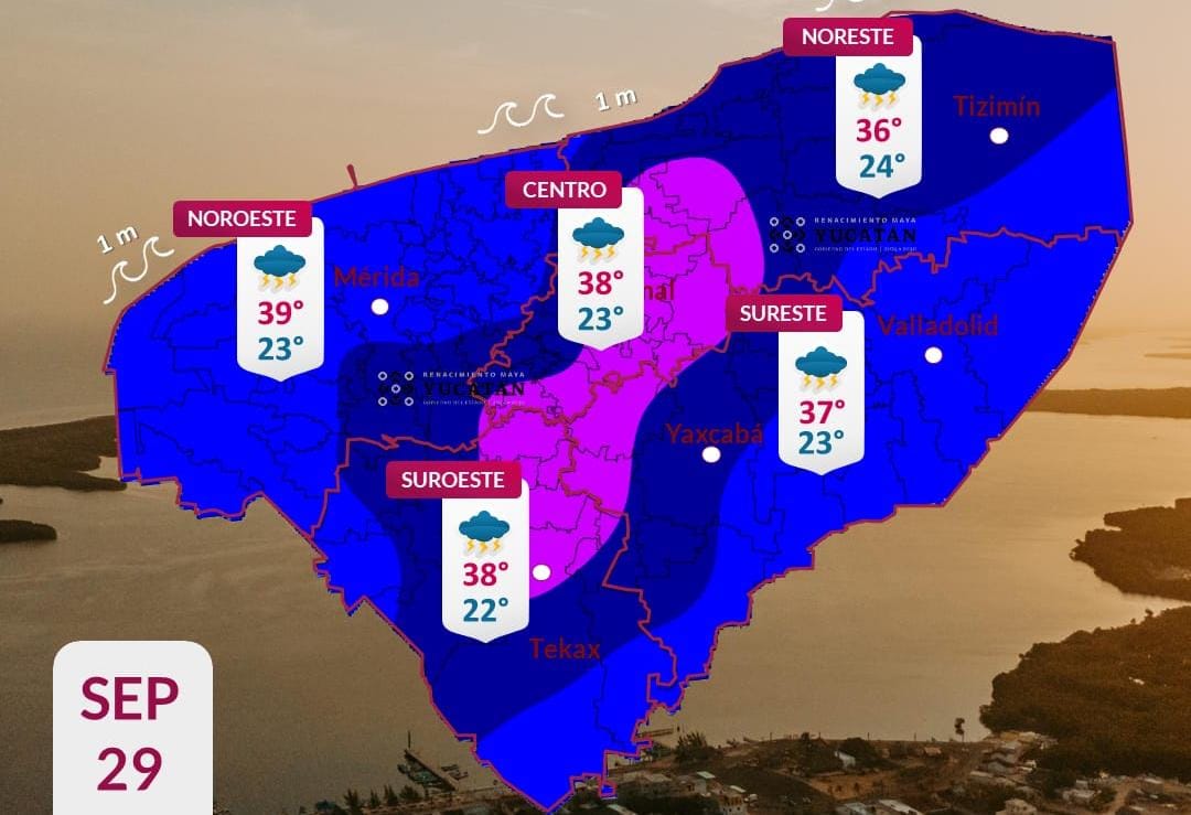 Pronóstico del tiempo: Así será el clima en Yucatán este martes 29 de septiembre