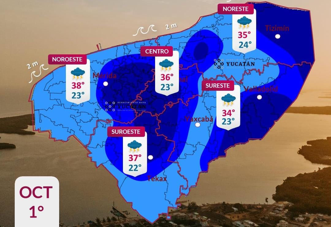 Pronóstico del tiempo: Así será el clima en Yucatán este jueves 1 de octubre