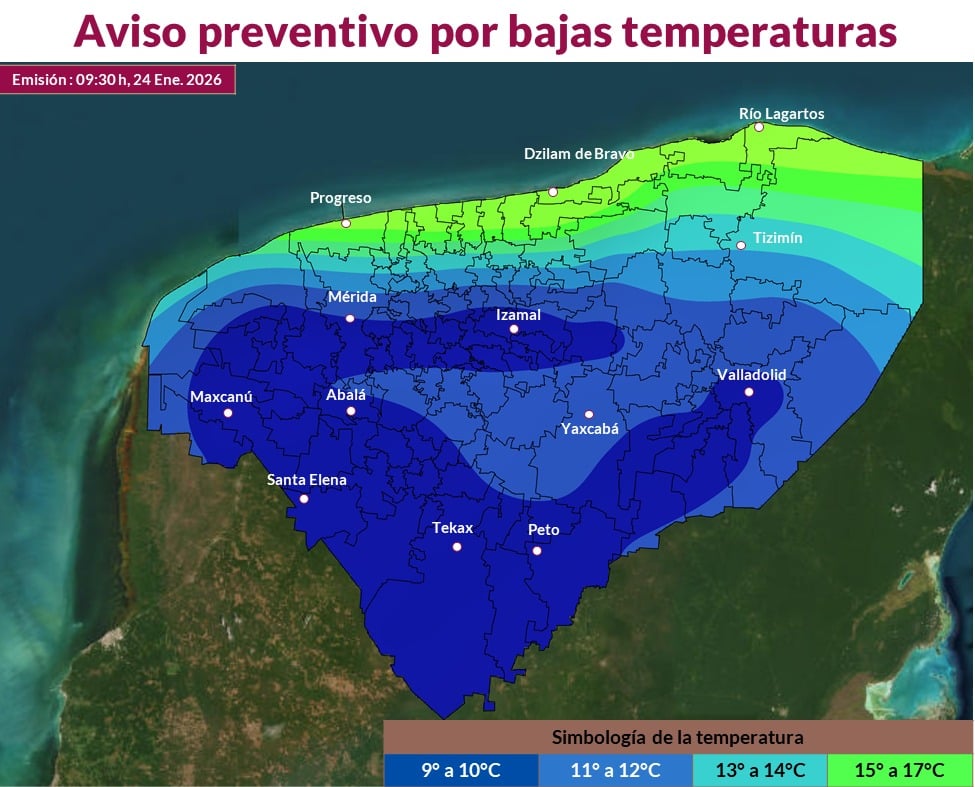 Pronostican nuevo frente frío en Yucatán; prevén madrugadas con descensos importantes de temperatura