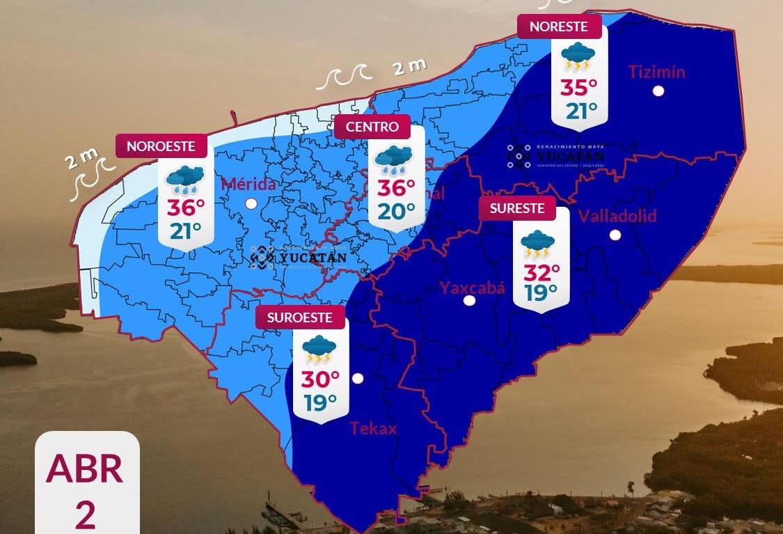Pronóstico del tiempo: Así será el clima en Yucatán este jueves 2 de abril