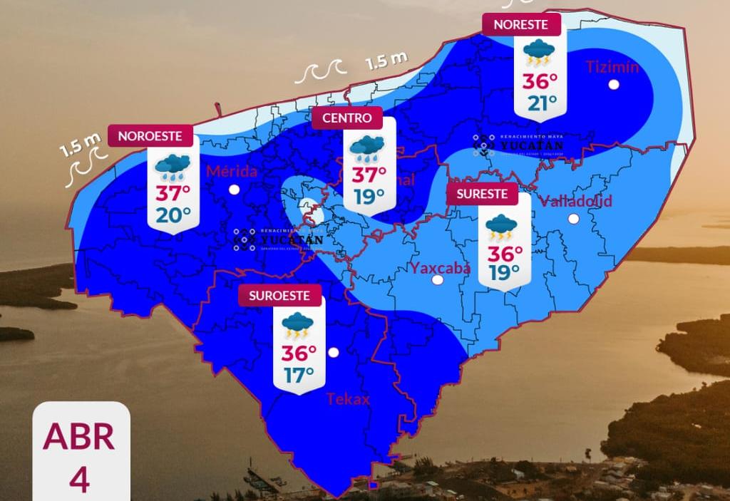 Pronóstico del tiempo: Así será el clima en Yucatán este sábado 4 de abril