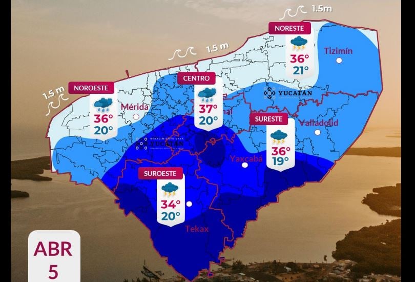 Pronóstico del tiempo: Así será el clima en Yucatán este domingo 5 de abril