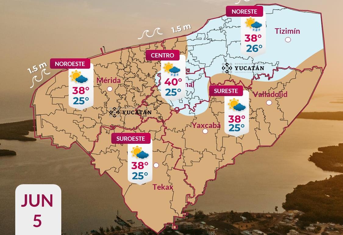 Pronóstico del tiempo: Así será el clima en Yucatán este viernes 5 de junio