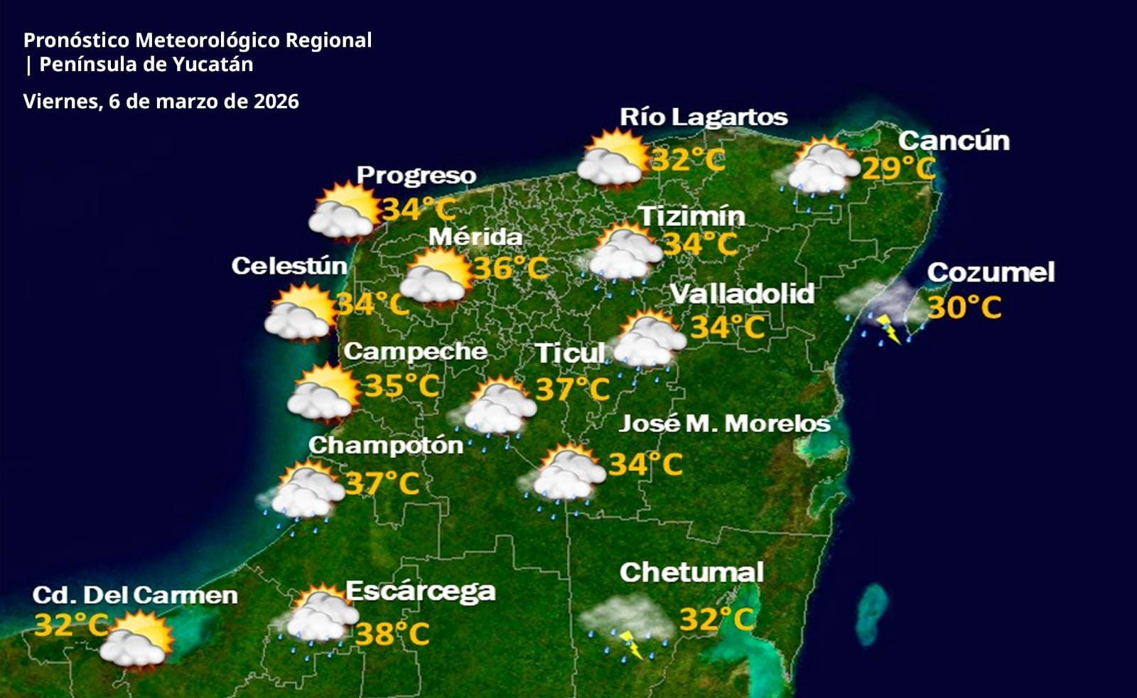 Pronóstico del tiempo: Así será el clima en Yucatán este viernes 6 de marzo