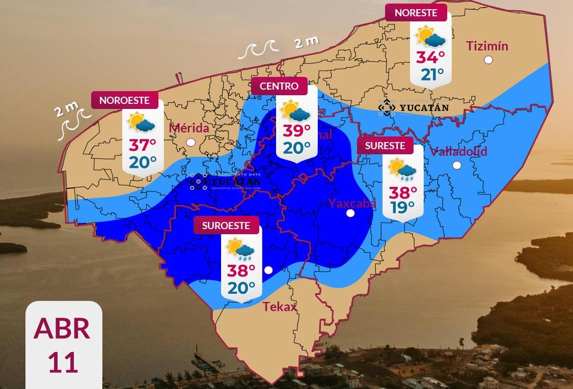 Pronóstico del tiempo: Así será el clima en Yucatán este sábado 11 de abril