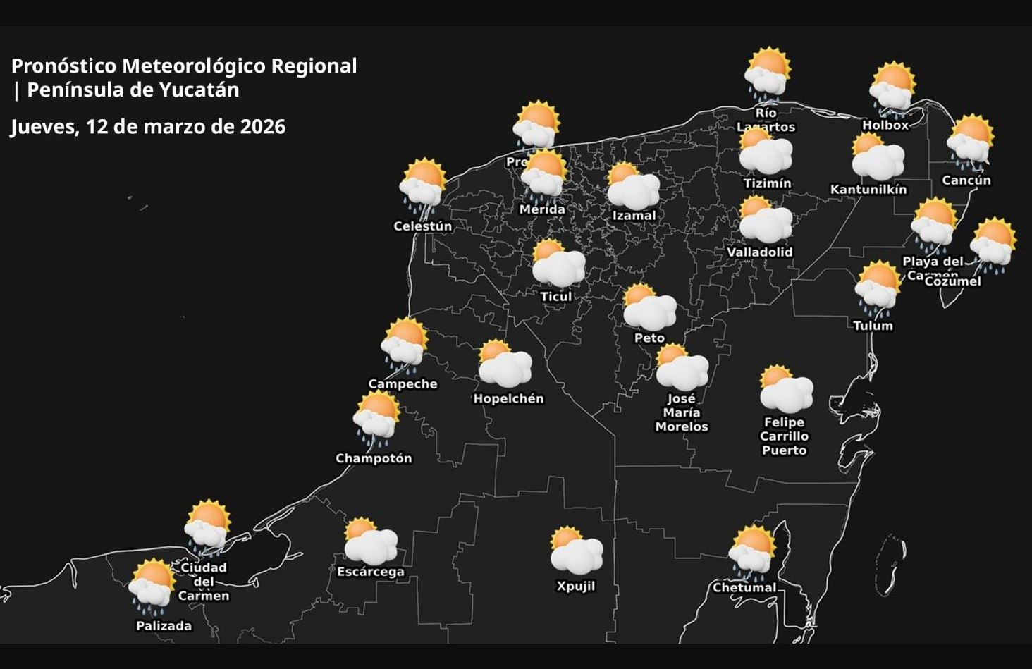 Pronóstico del tiempo: Así será el clima en Yucatán este jueves 12 de marzo