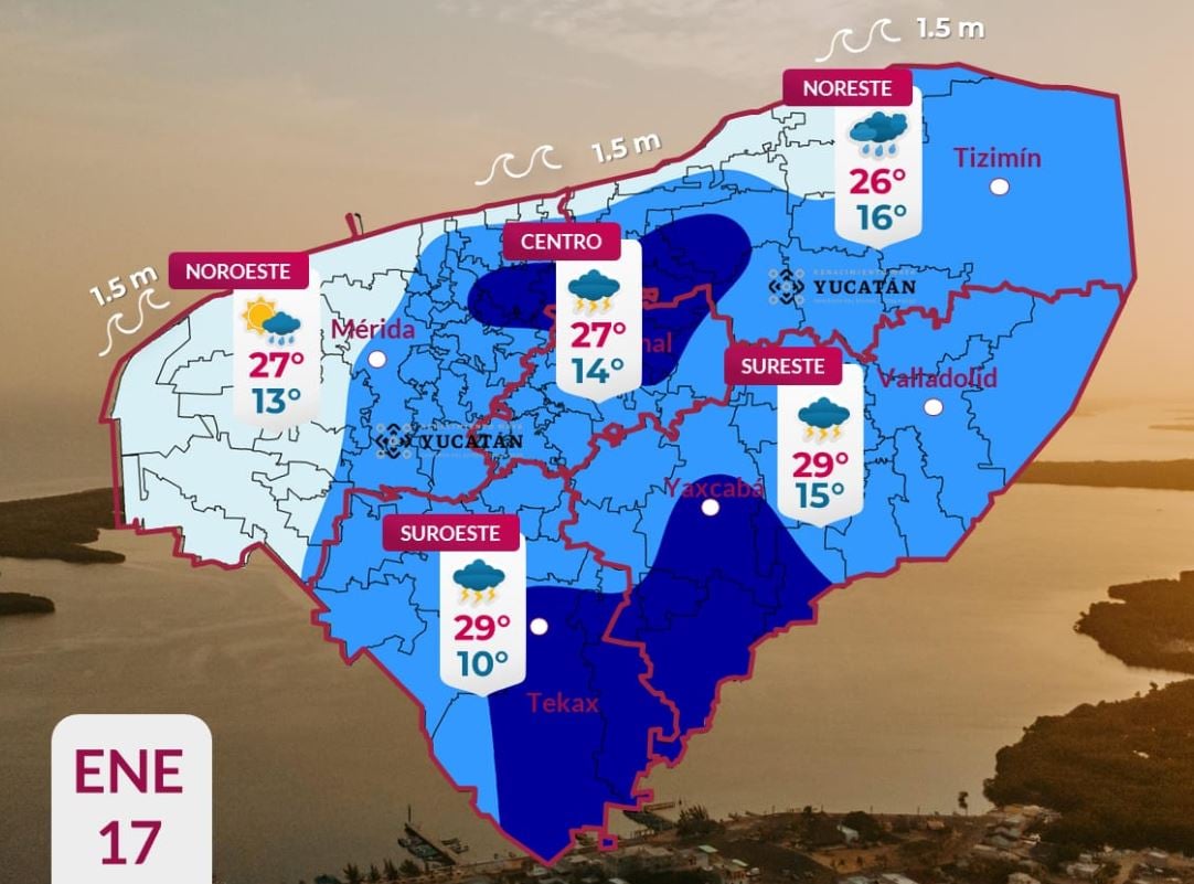 Clima en Yucatán este sábado 17 de enero