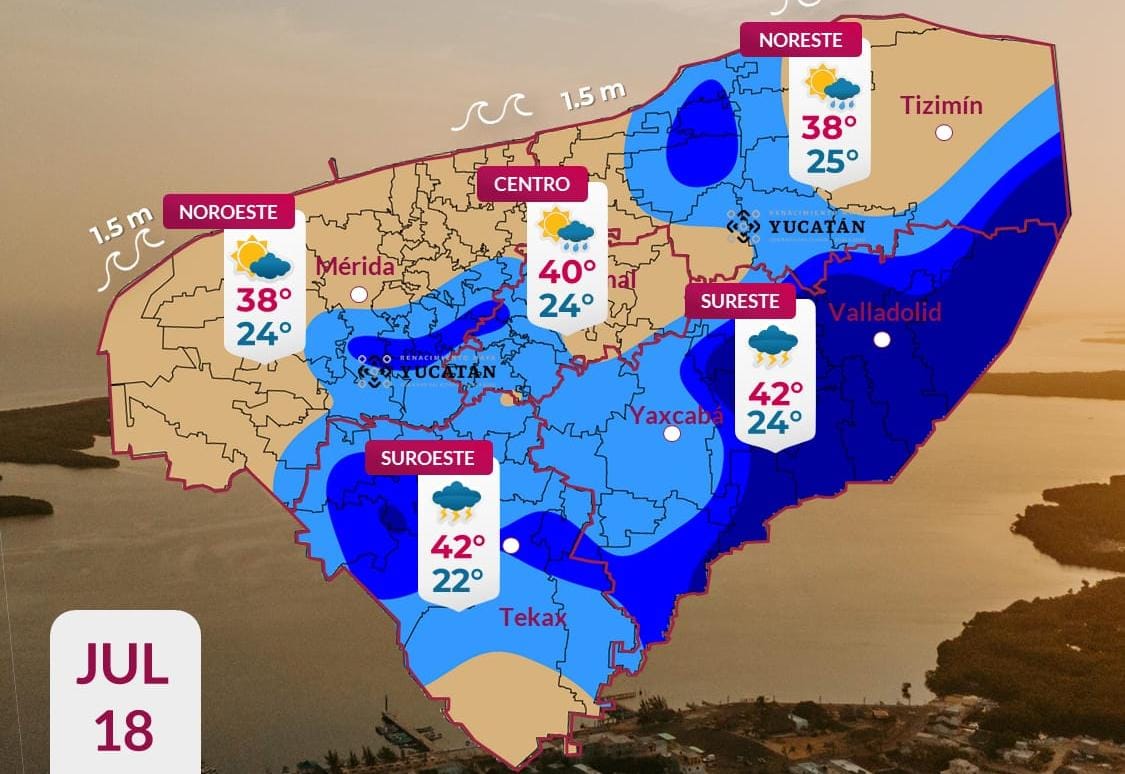 Pronóstico del tiempo: Así será el clima en Yucatán este sábado 18 de julio