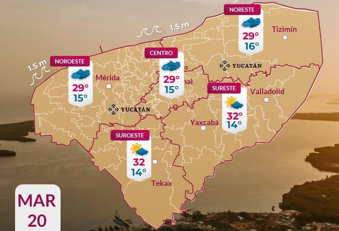 Pronóstico del tiempo: Así será el clima en Yucatán este viernes 20 de marzo