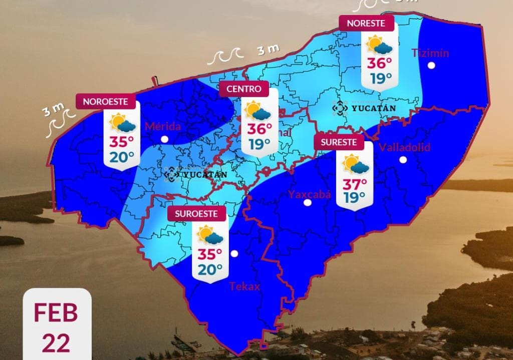Pronóstico del tiempo: Así será el clima en Yucatán este domingo 22 de febrero