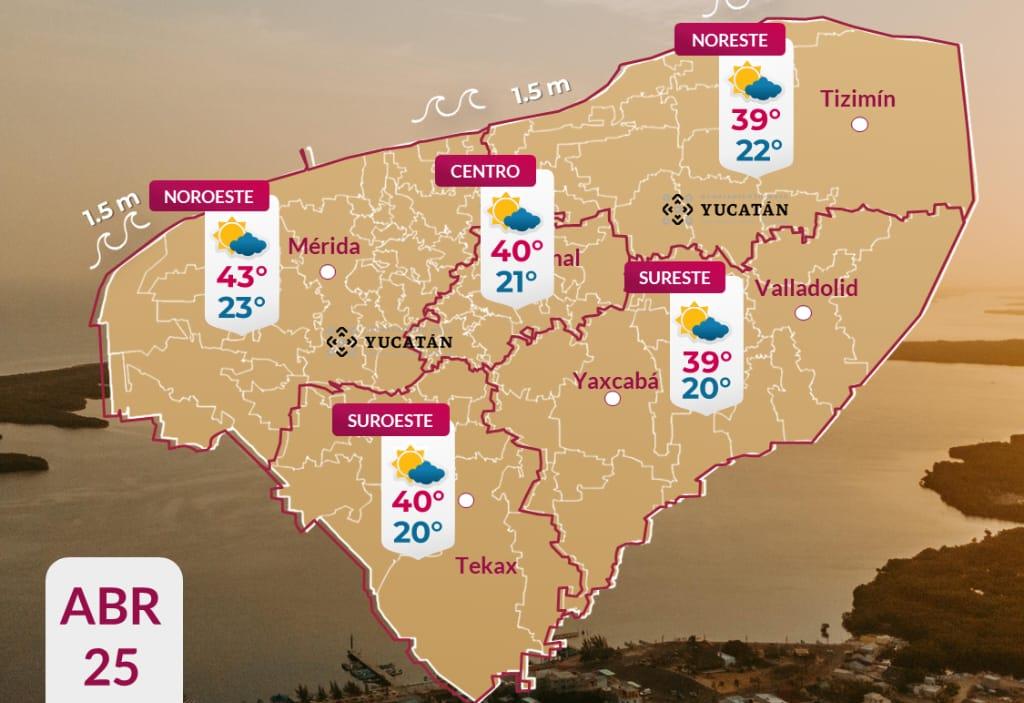 Pronóstico del tiempo: Así será el clima en Yucatán este sábado 25 de abril