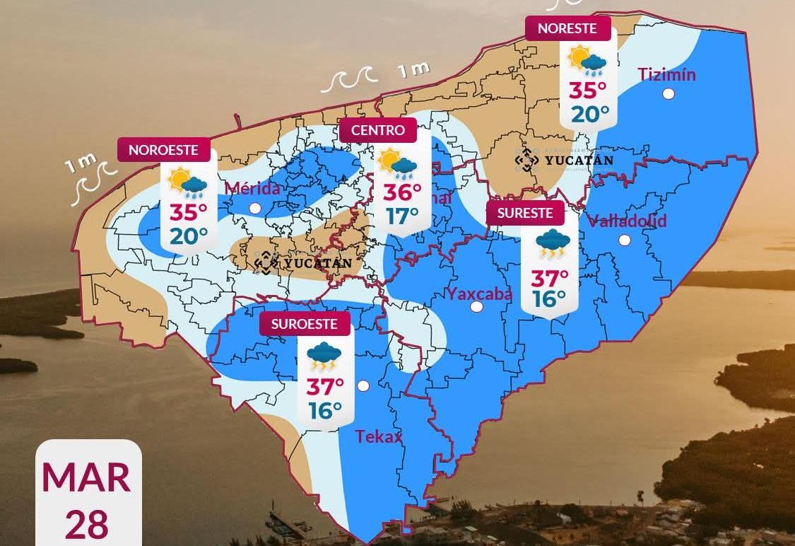 Pronóstico del tiempo: Así será el clima en Yucatán este sábado 28 de marzo