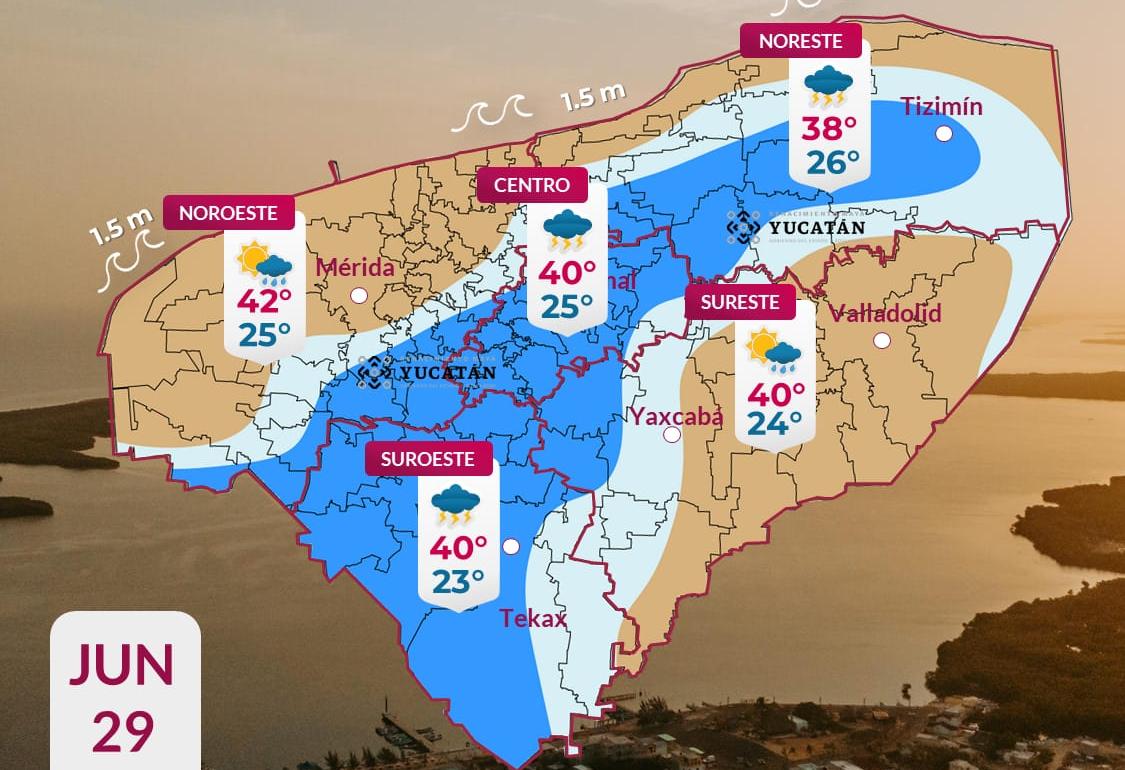 Pronóstico del tiempo: Así será el clima en Yucatán este lunes 29 de junio